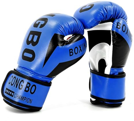 Hwtcjx Boxhandschuhe für Kinder, Junior Sparring Gloves, 3-12 Jahre, Blau