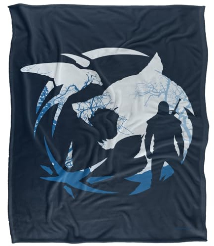 The Witcher Logo Silhouette Silky Touch Super Soft Throw Blanket 152 X 127 cm, White
