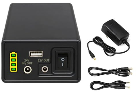 JCCHT Batterie Lithium Rechargeable 24V 28000mAh 36400mAh 44800mAh avec Sortie CC 24 V/12 V et USB 5 V, pour Rubans LED, caméras de vidéosurveillance et Autres Applications,44800mah