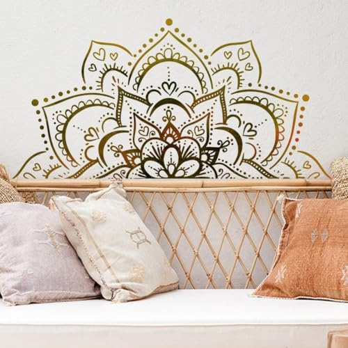Lotus Mandala Muster Wandaufkleber aus abnehmbarem PVC für stilvolle und anpassbare Wandkunst zu Hause