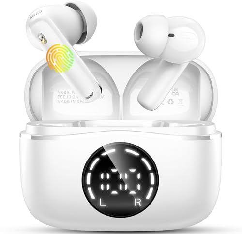 chalvh Bluetooth Kopfhörer, Kopfhörer Kabellos Bluetooth 5.4 Sport In Ear Kopfhörer mit 4 Mikrofon, 48 std Spielzeit, LED-Anzeige, ENC Lärmreduzierung, Tiefer Bass Ohrhörer für Arbeit und Studium