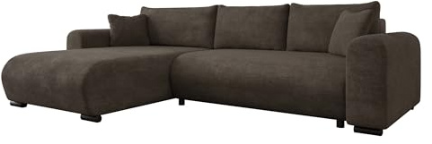 Mirjan24 Ecksofa Merkos, Eckcouch, Couch mit Schlaffunktion und Bettkasten, Wohnlandschaft, Bettfunktion L-Form Sofa, Ottomane universell (Lumo 40)