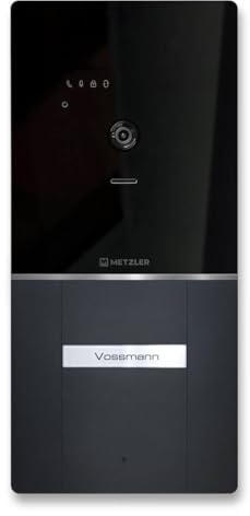 Metzler XDM10 - Videocitofono con targhetta intercambiabile, set completo | Videocitofono con collegamento a 2 fili per 1 casa di famiglia, RAL 7016 antracite | App per smartphone | Maxior