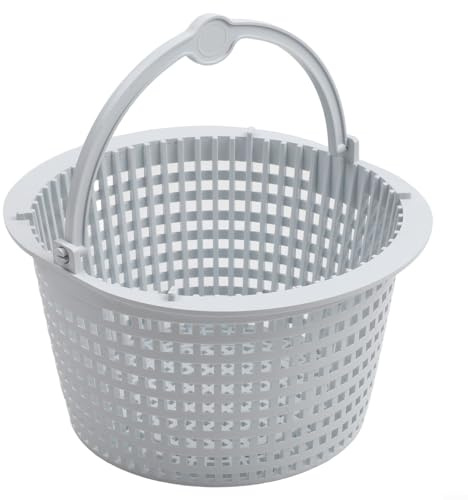 Replacement Skimmer Basket for Hayward SPX1091C WB736660, Pool Filter Basket with Handle, White Plastic Debris Collector for Above Ground Swimming Pool Maintenance