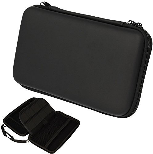 TECHGEAR 2DS XL Case Tasche für New Nintendo 2DS XL, mit Aufbewahrung, Gehäusedeckel, Hartschale, Hartschützender Reise- & Aufbewahrungskoffer für 2DS XL Konsole & Zubehör - Schwarz