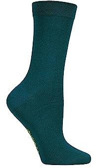 SockShop Ladies Colour Burst Vibrant Bamboo Socks with Smooth Toe Seams Pack of 1 Evergreen 4-8
