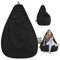 Happers Sitzsack Birne ohne Füllung aus Kunstleder Indoor Schwarz XXL