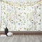 ABAKUHAUS Blumen Wandteppich und Tagesdecke, Herb Flowers Aquarelle aus Weiches Mikrofaser Stoff Waschbar ohne Verblassen Digitaldruck, 230 x 140 cm, Weiß Grün