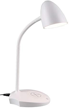 Reality Leuchten LED Tischleuchte Load R59029901, Kunststoff Weiß, inkl. 4 Watt LED, Touch Dimmer, Induktives Laden