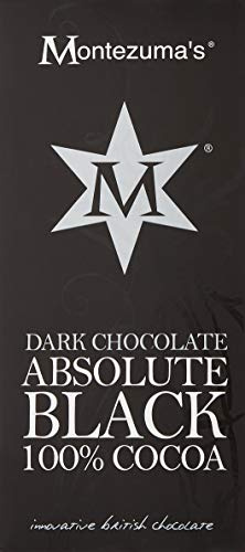 Montezumas Chocolate Absolute Black 100 Percent Dark Chocolate Bar, 12 * 100g