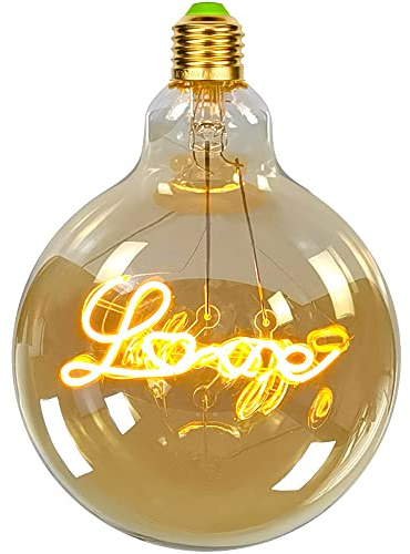 TIANFAN Vintage LED-Lampen Big Globe G125 4W 220 / 240V Alphabete Spezielle dekorative Glühbirne Super Yellow Warm (Love)