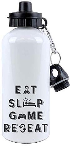 Eat sleep game repeat Inspired Gamer Gift Video Games Player Gaming Pro Enthusiast 500 ML Water Bottle.