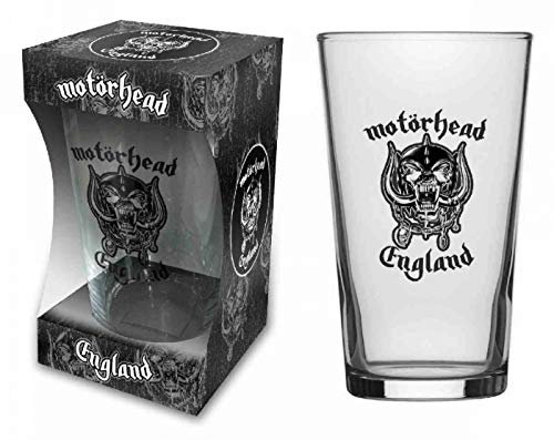 for-collectors-only Motörhead Glas Warpig Logo England Bierglas Longdrink Glas XL Trinkglas Frosted Look Pint Glass