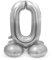 Folat 64710 - Folienballon Zahl 0 - Silber mit Basis ca. 81 cm, 8714572647106