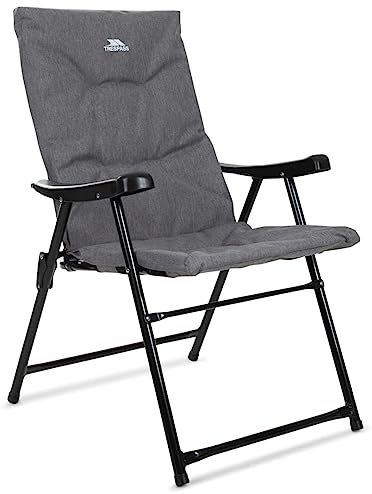 Trespass Folding Padded Garden Deck Chair Paddy Grey Marl One Size