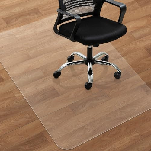 SHAREWIN Office Chair Mat for Hard Wood Floors, 120x75 cm Heavy Duty Anti-Slip Hardwood Floor Protector Rug, Easy Clean