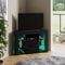 Panana TV Stand Cabinet Sideboard 2 Storages 4 Glass Shelves And RGB LED Lights (black)