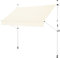 Gartenfreude Klemmmarkise 250 x 120 Sonnenschutz Balkonmarkise Campingmarkise ohne Bohren, Weiß – gerader Schnitt, 4900-1525-208, Klemmmarkise 250 x 120 cm - Weiß