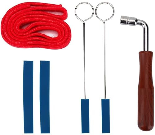 6 Stück Piano Tuning Kit Klavier Stimmschlüssel Hammer Werkzeuge Zubehör Set Gummi Dämpfer Filz Temperamentstreifen für Anfänger und Profis
