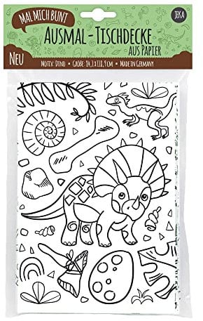 Ausmal-Tischdecke Dinosaurier, Papier-Tischdecke zum Ausmalen Dino, Ausmalbilder Dino, Ausmalen Dinosaurier, Mal Mich Bunt