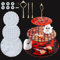 HyzaPhix Resin Silikonform Tablett Rund, Etagere Gießform Halloween Gießharz Formen Silikon Tortenständer 3 Etagen Formen Silicone Mold für Handwerk Cupcake Dessert Kuchenständer Tischdeko