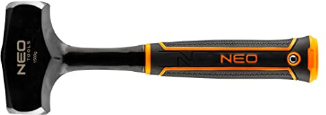 NEO TOOLS Steinmetzhammer 1500 g, monolithische Bauart, Zweikomponentengriff, GS, TÜV Rheinland-Zertifikate DIN 1193, Oberfläche ist induktiv gehärtet und lasergeschliffen