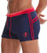 Arcweg Badehose Herren Eng Kurz Badeshorts mit Tunnelzug Schwimmhose Wassersport Kurze Hose UV Schutz Jungen Schwimmwear Schulschwimmen Marine/Rot L（EU