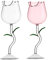 AYAROS Lot de 2 verres à vin en forme de rose pour fête, mariage, Saint-Valentin, 280 ml