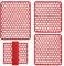 Lot de 4 tapis d'évier pour évier de cuisine colorée en caoutchouc (rouge)