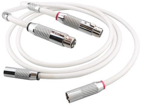 Tirstrup XLR Kabel Mikrofonkabel Versilbert Premium 3-Pin symmetrischer XLR Stecker auf Buchse Mikrofon-Kabel DMX Kabel XLR Patchkabel für Mikrofon,Verstärker,Mischpult,Hifi Lautsprecher.(1M,Weiß)