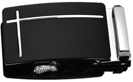 Jiujiutu Gürtelschnalle herren 35mm damen zum wechseln dorn für gürtelschnalle einzelne automatik einstellbar gürtel zubehör (Kreuzmuster)