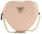 GUESS Damen Rianee Quilt Heart Bag Abendtasche, Umhängetasche, Blasses Pink