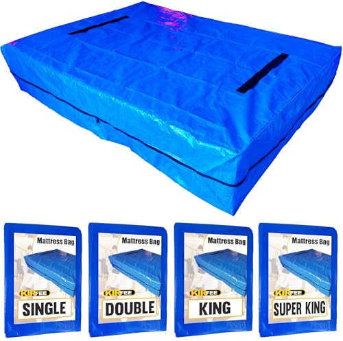 KIRFEE Super King Mattress Bags For Moving And Storage | Mattress Cover For Moving | Mattress Bag With 8 Handles | Heavy Duty And Waterproof Zipped Mattress Cover | Move And Protect Your Mattress.