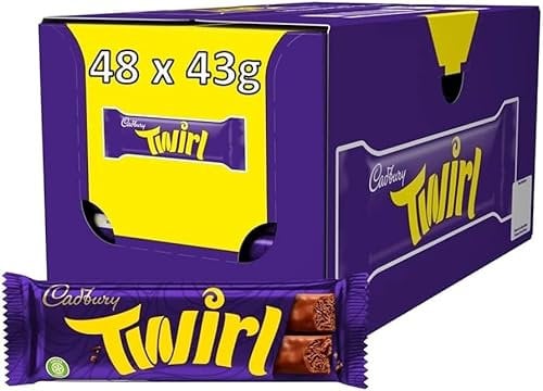 Twirl Chocolate Bar Gift Pack, 2 Cases of 48 Bars Each, Total 96 Bars - Duo Milk Fingers