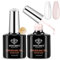Modelones Builder Gel Set, 2 Pcs 10ml Clear Pink Builder Gel in a bottle, Nail Strengthener Builder Nail Extension Gel Builder for Nail, LED Nail Lamp Cured Hard Gel
