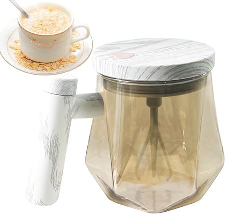 400ml Self Stirring Mug Electric Mixing Cup High Speed Automatic Mixing Cup Waterproof Self Stirring Travel Coffee Mug Portable Glass Mixing Coffee Mug for Home Offices Coffee Milk