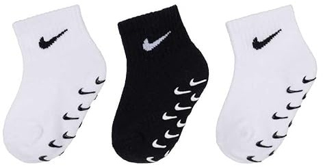 NIKE Unisex Baby 3pk Gripper Qtr Socken (1er Pack)