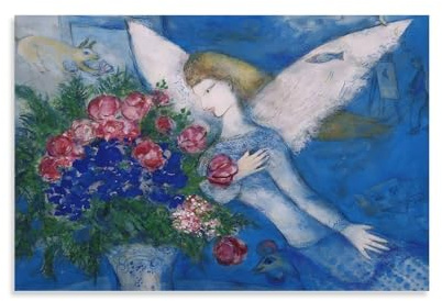 KOOHTAA Marc Chagall The Blue Angels Poster, Kunstdruck, Wandkunst, Poster, Drucke, Heimdekoration, Bild, Leinwand, Gemälde, Poster, 20 x 30 cm