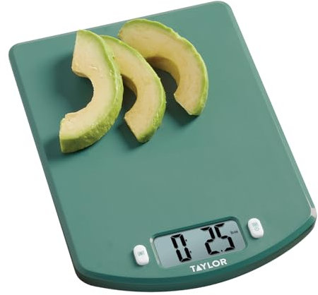 Taylor Digital Ocean Bound Plastic Kitchen Food Scale, 11 Pound Capacity, Teal