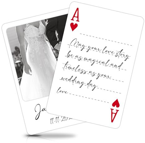 TDXHHW Benutzerdefinierte Gästebuch-Spielkarten, personalisierte Foto-Hochzeitsbuch-Idee, leere Spielkarten, modernes Hochzeitsgästebuch, Brautparty-Geschenke, Signierkarten