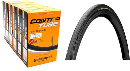 Continental Unisex-Adult 181781 Fahrradschläuche, Schwarz, 28 (6er Pack) & Ultra Sport III Faltreifen, Schwarz (28'700x25)