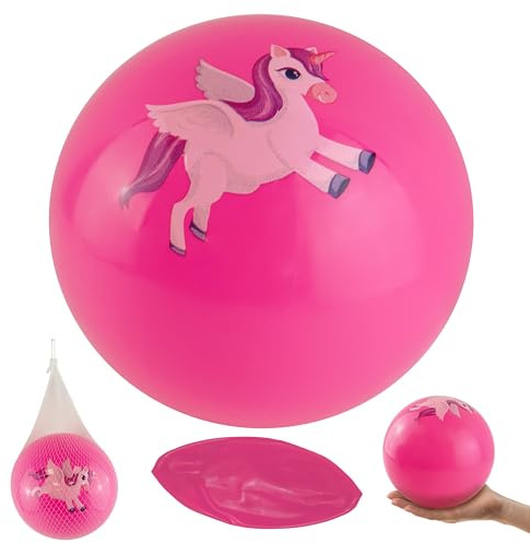 HOVUK Pink Floating Balls in Unicorn Design, Inflatable Swimming Pool Ball for Beach Pool Party, Kickballs for Indoor Outdoor, PVC Poolside Play Ball, Size-66cm