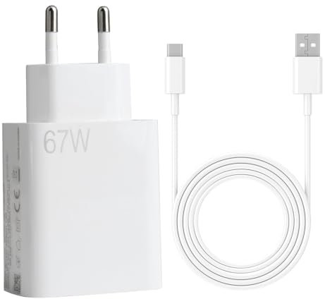 Wonvify Cargador Xiaomi 67W con Cable de 2M, Cargador de Pared de Carga Rapida para Xiaomi Redmi 14, 13, 12, 12t, 12s, 11, 11s, Pro, Plus, Nota K60, K50, Poco X6, F5, X5