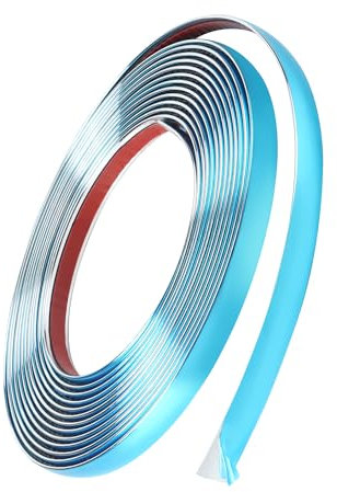 Zierleisten Selbstklebend 10mm*5m Zierleiste Chrom Universal Chromzierleiste für Wand Tür Decke Möbel Auto (Silber 5M)
