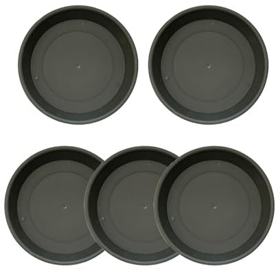 Lot de 5 soucoupes rondes pour plantes d'intérieur et d'extérieur