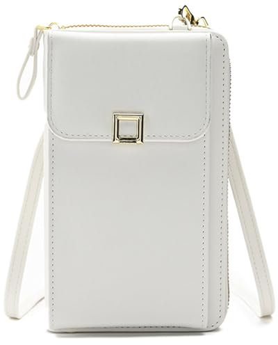 Kleine Umhängetasche Aus Pu Leder Handytasche Zum Umhängen Handytasche Zum Umhängen Damen Umhängetasche Für Damen Handy Tasche Tasche Geldbeutel Brieftasche(Weiß)