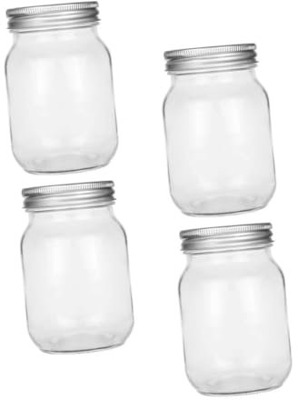 OKUMEYR 4stücke Einmachgläser Mit Deckel Glasbehälter Salatdose Transparent Verschiedene