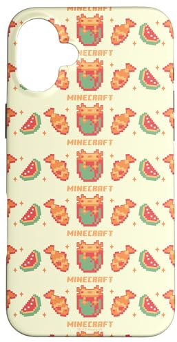 Minecraft Pixelated Axolotl Fish & Watermelon Retro Logo Hülle für iPhone 16 Plus