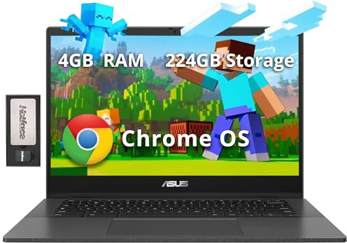 ASUS Chromebook CM1402 14 FHD Anti-Glare Laptop, MediaTek Kompanio 520, 4GB LPDDR4X, 224GB Storage(64GB eMMC+160GB Docking Station Set), HD Webcam, WiFi 6, Bluetooth, Chrome OS, Gravity Gray