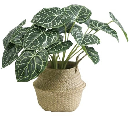 VerdantCharm Kristall-Anthurium Kunstpflanze, 46cm Höhe Premium Seidenblätter für Innenbereich - Deko Wohnzimmer, Schlafzimmer & Home Office